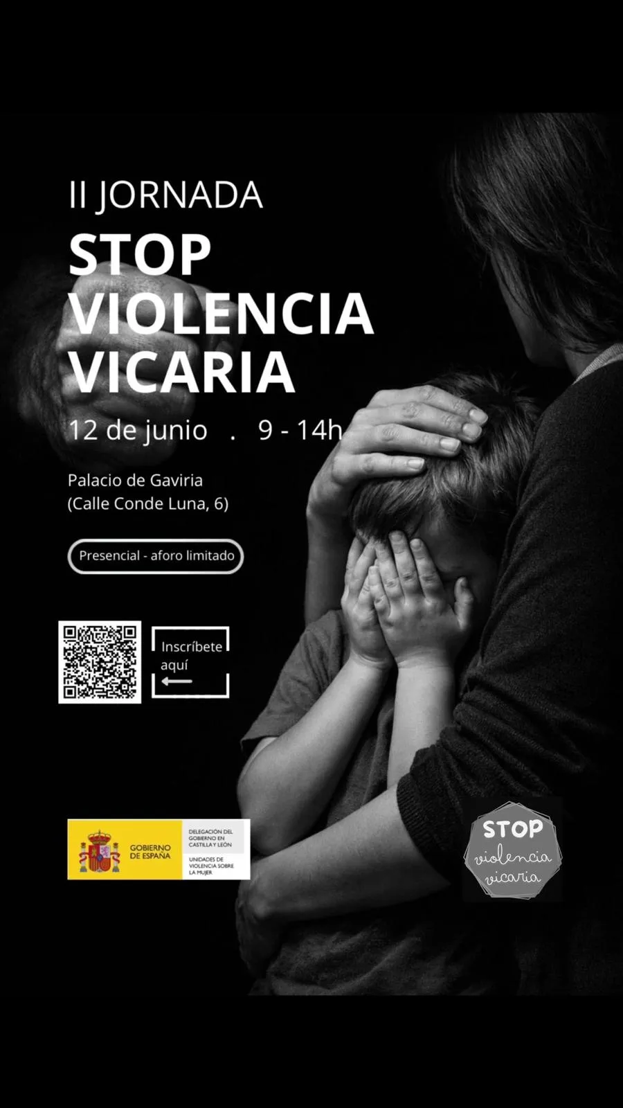 Cartel de la II Jornada Stop Violencia Vicaria celebrada en el Palacio de Gaviria